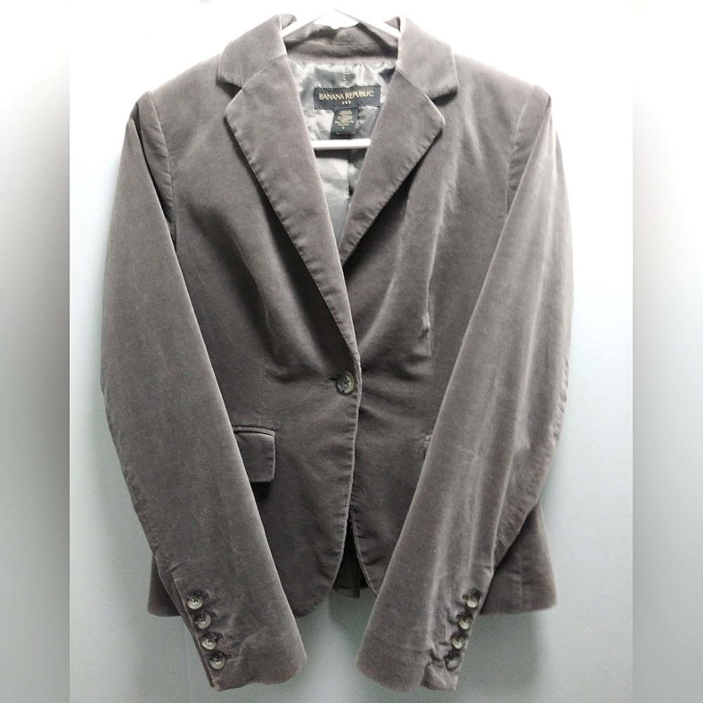 Banana Republic Gray Velvet Blazer
